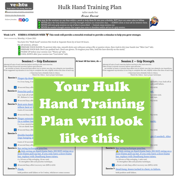 Hulk hand grip strength training plan for obstacle race and Spartan race athletes from Thomas Solomon at Veohtu